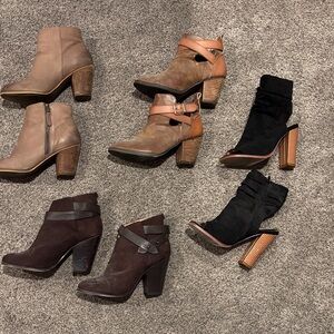 Women’s Suede Ankle Booties in Brown and Black — Stylish Heeled Boots